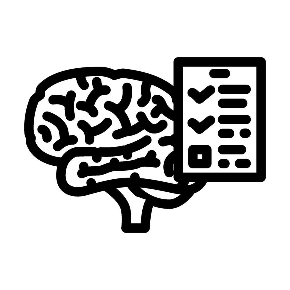 checklist brainstorm line icon illustration vector