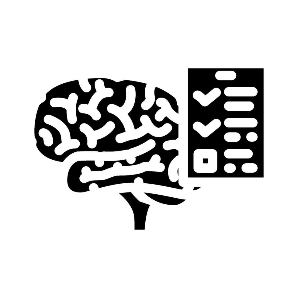 checklist brainstorm glyph icon illustration vector