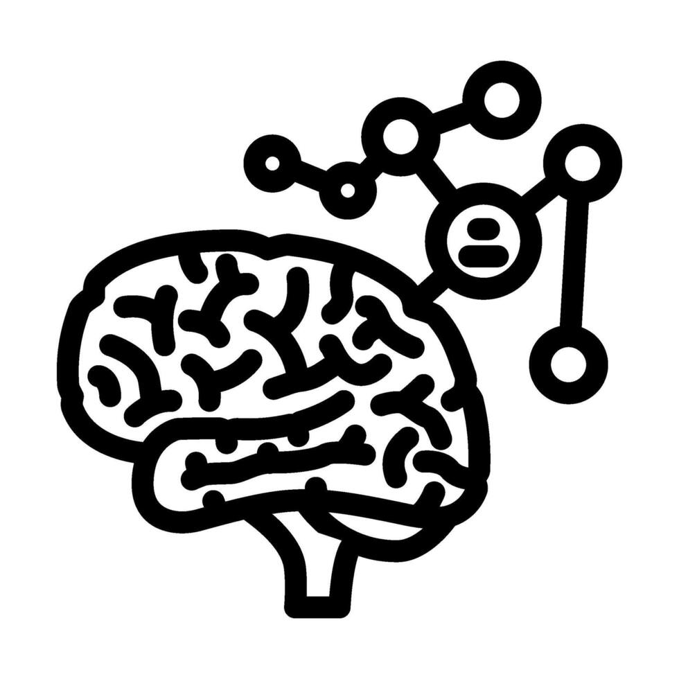 mind map brainstorm line icon illustration vector