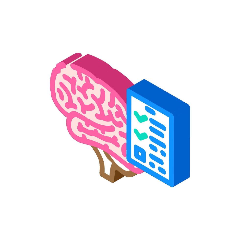 checklist brainstorm isometric icon illustration vector