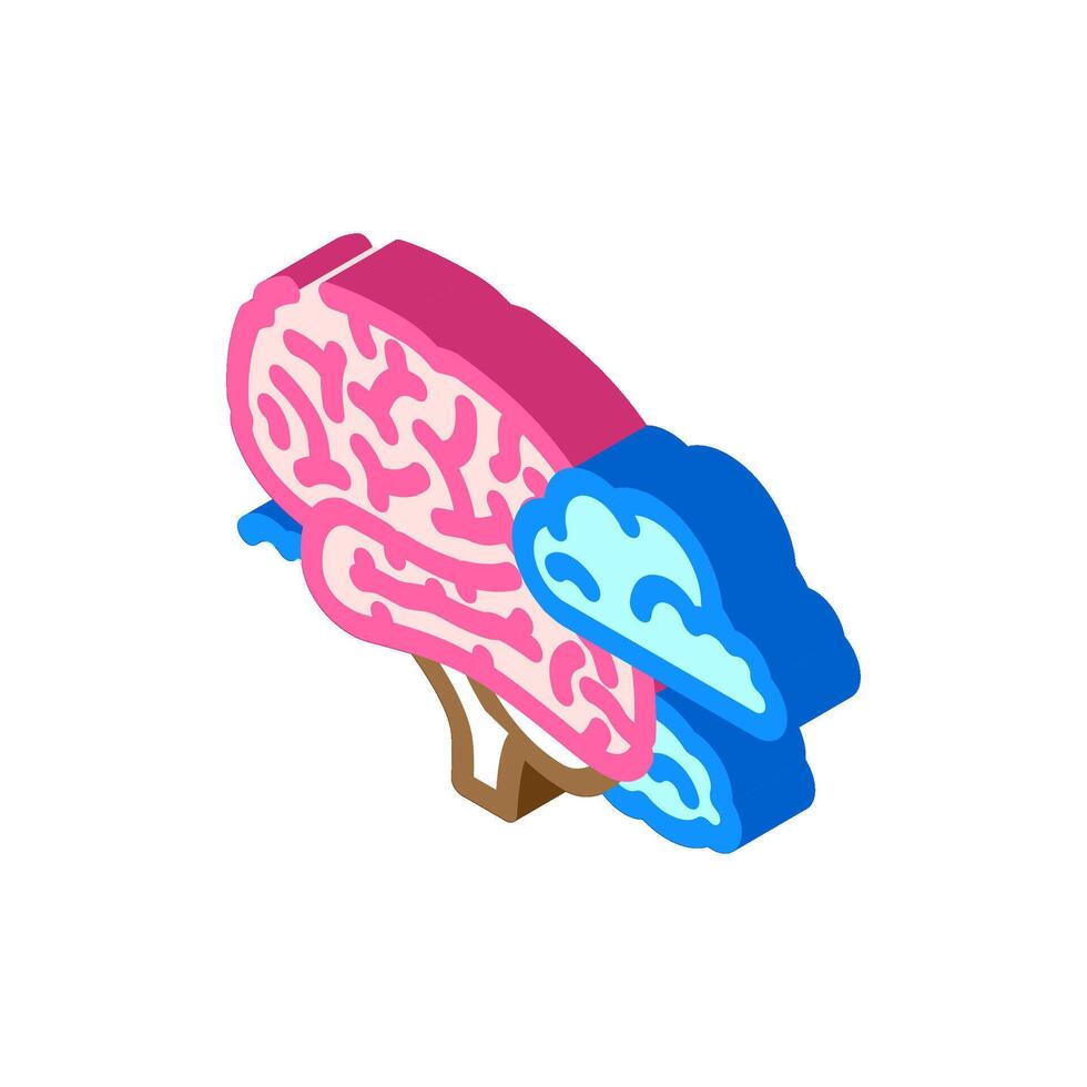 cloud brainstorm isometric icon illustration vector