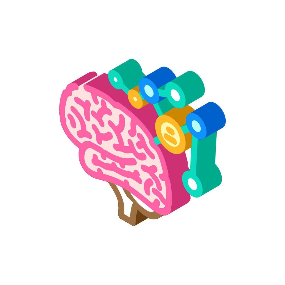 mind map brainstorm isometric icon illustration vector