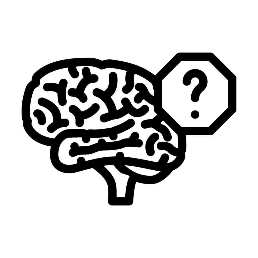 question mark brainstorm line icon illustration vector