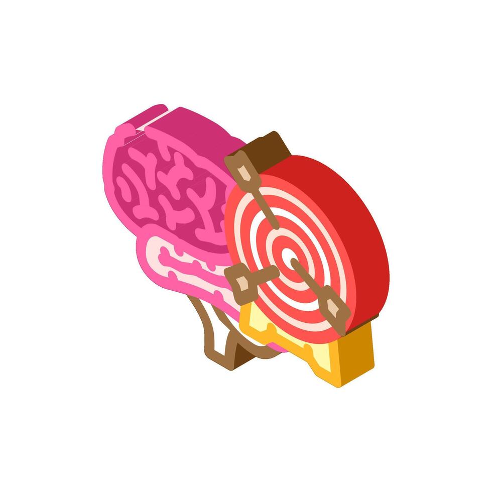 target brainstorm isometric icon illustration vector