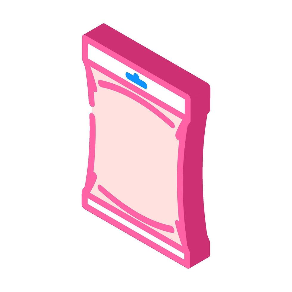 pouch plastic package isometric icon illustration vector