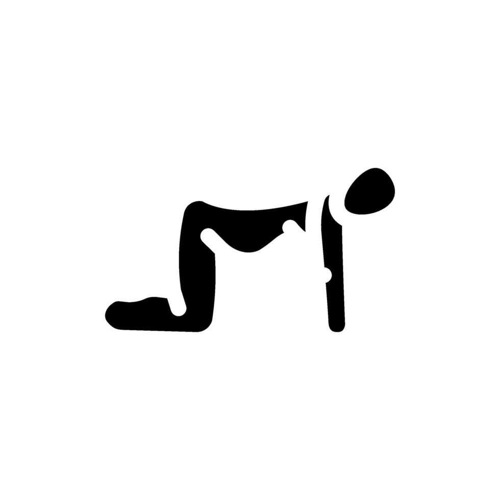 cat cow stretch pregnant fitness glyph icon illustration vector