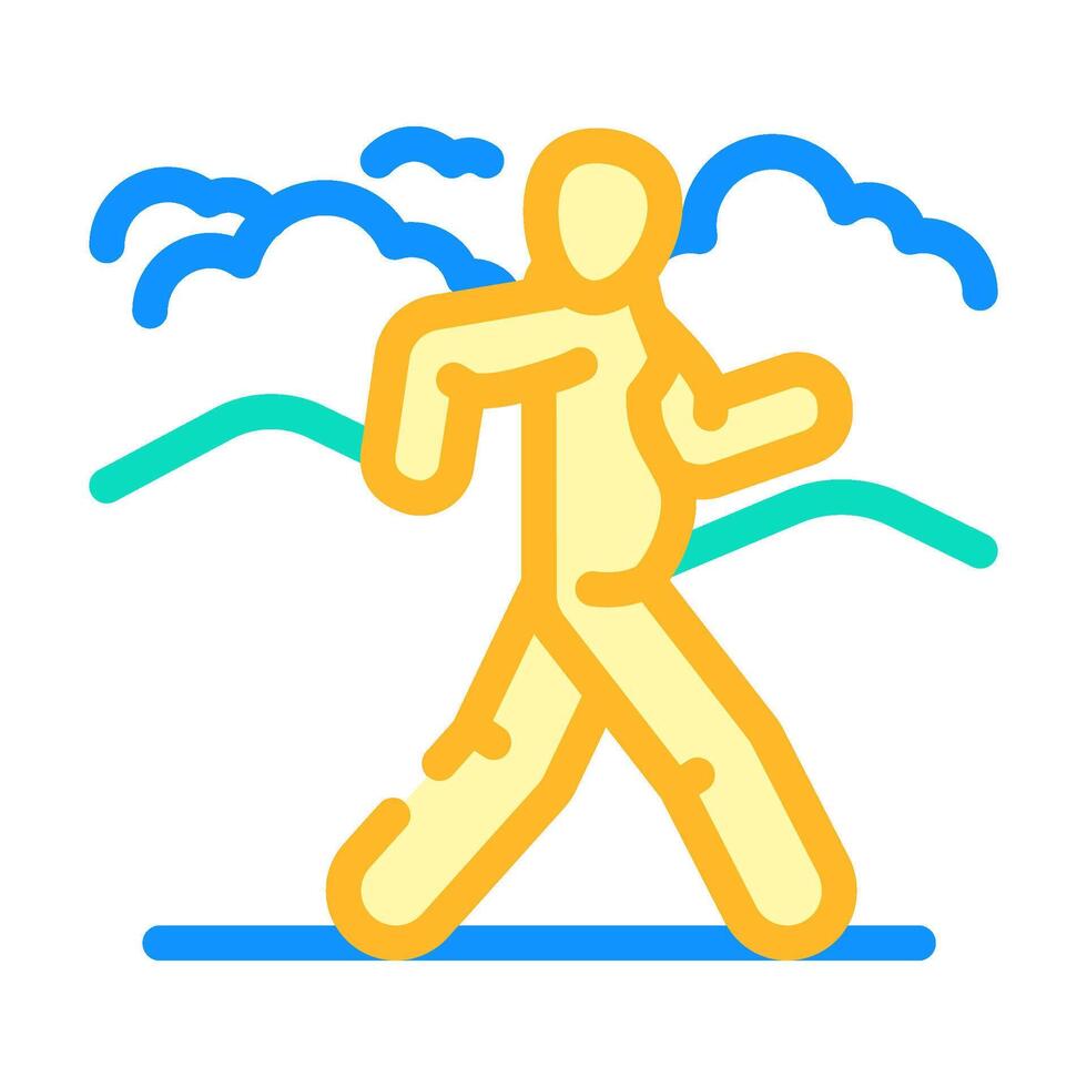 walking pregnant fitness color icon illustration vector