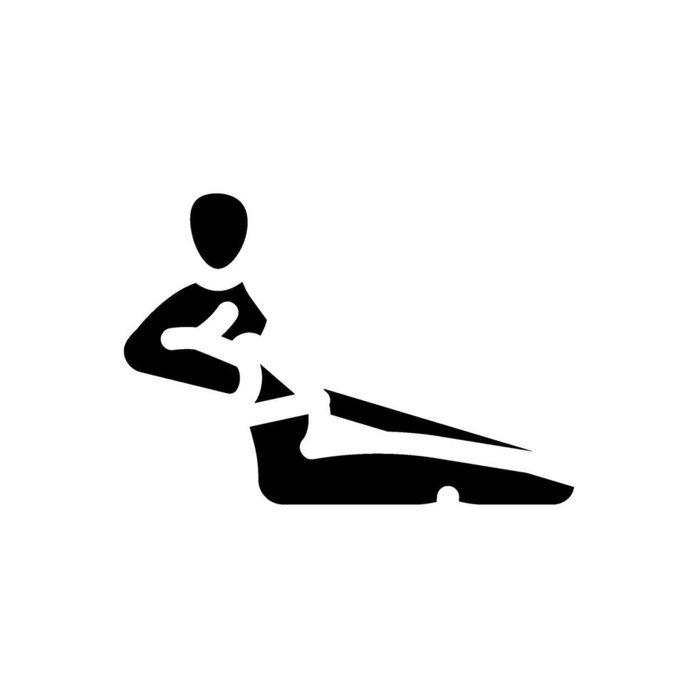 seated row resistance band pregnant fitness glyph icon illustration vector