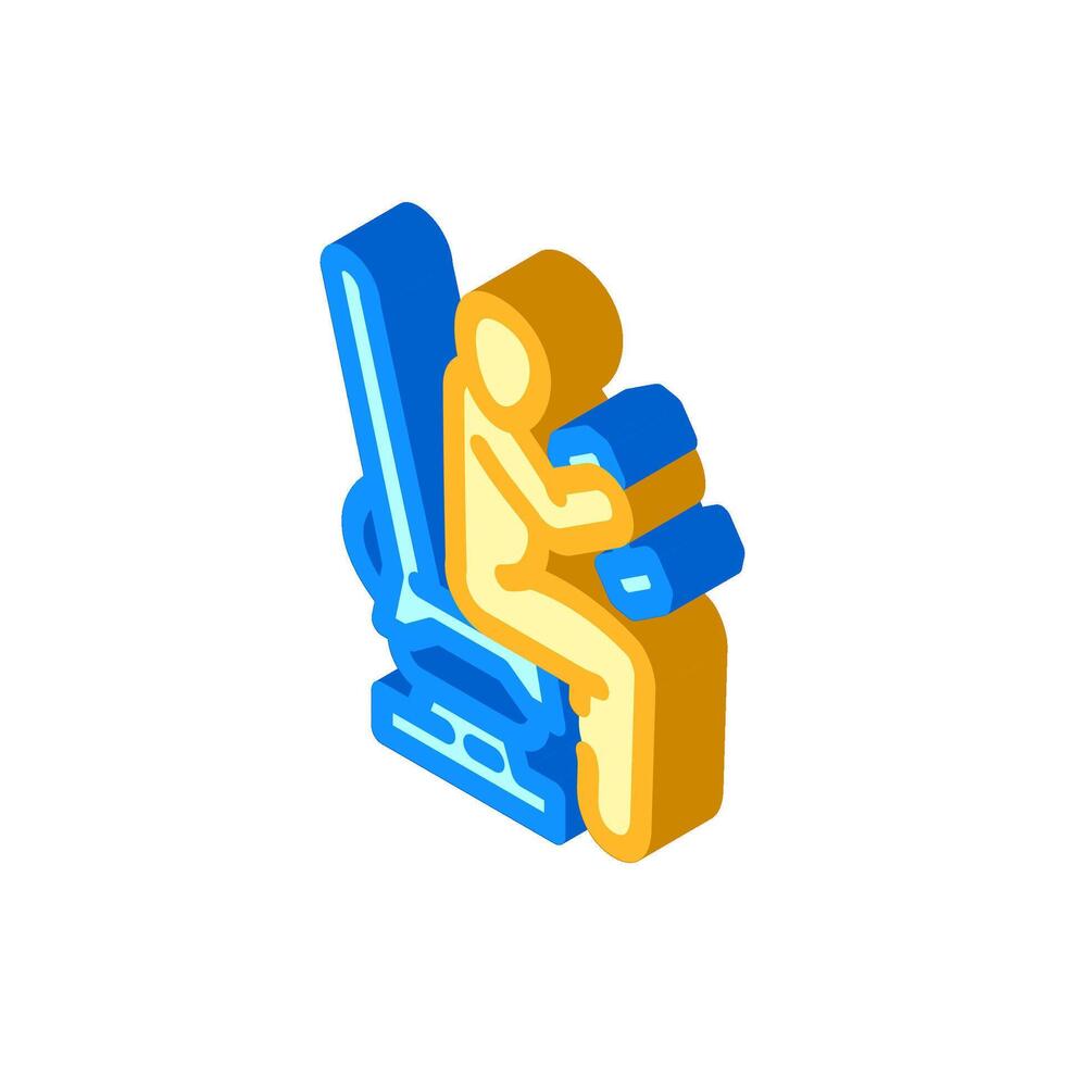 seated arm curls dumbbells pregnant fitness isometric icon illustration vector