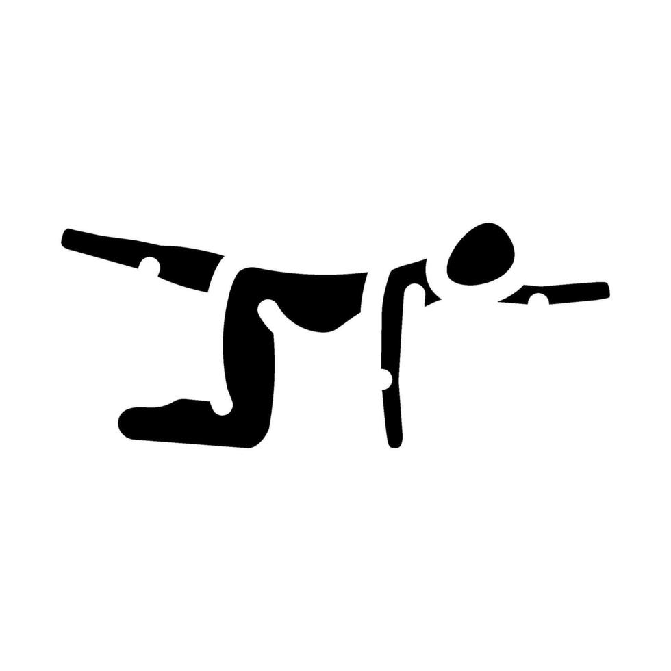 bird dog pose pregnant fitness glyph icon illustration vector