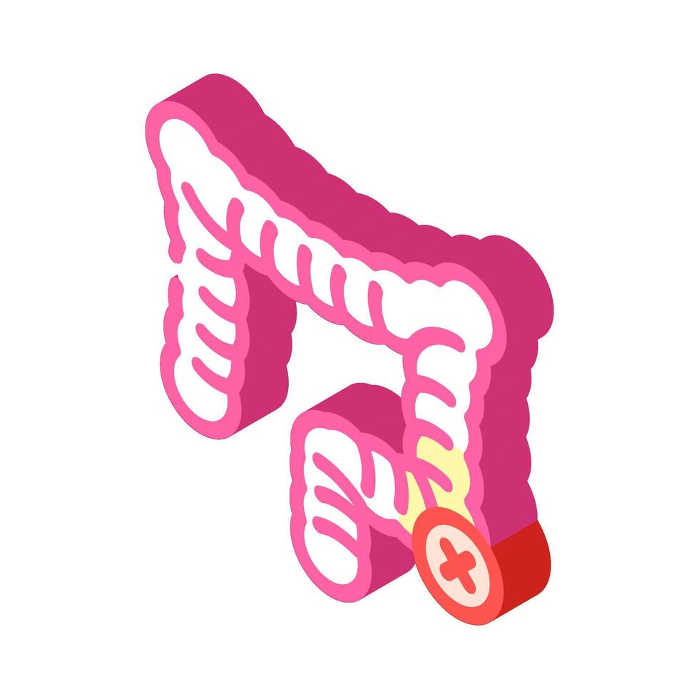 bowel resection surgery isometric icon illustration vector