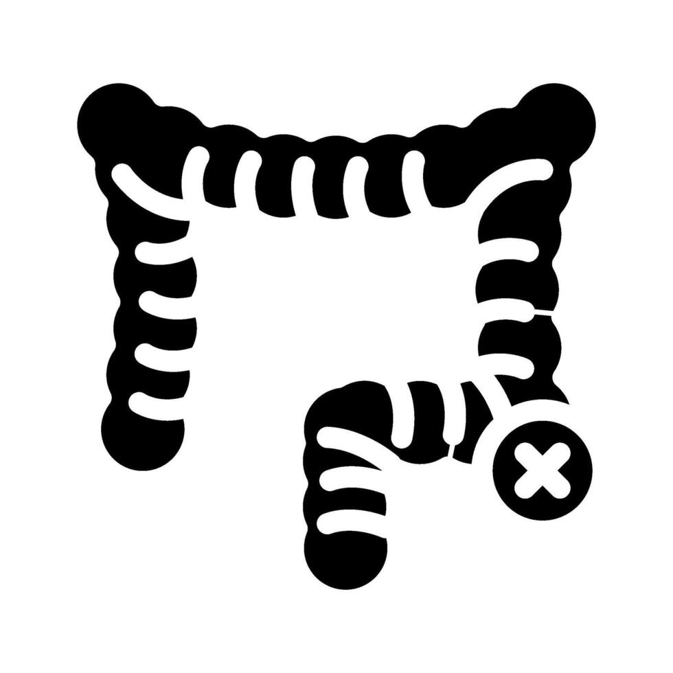 bowel resection surgery glyph icon illustration vector