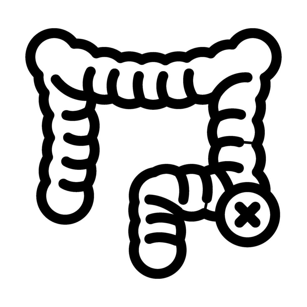 bowel resection surgery line icon illustration vector