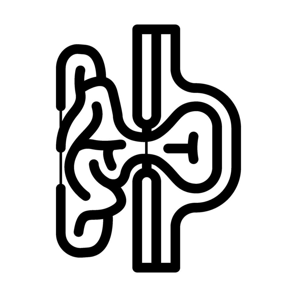 inguinal hernia repair surgery line icon illustration vector