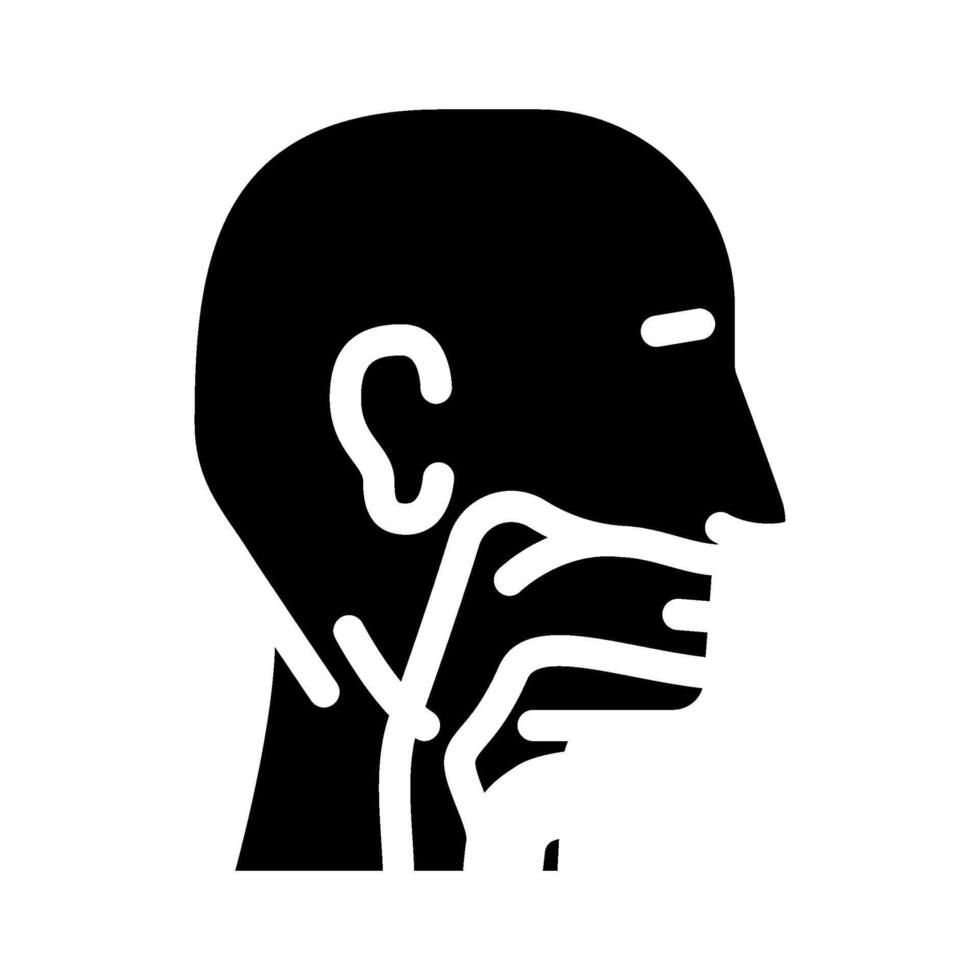 laryngectomy surgery glyph icon illustration vector