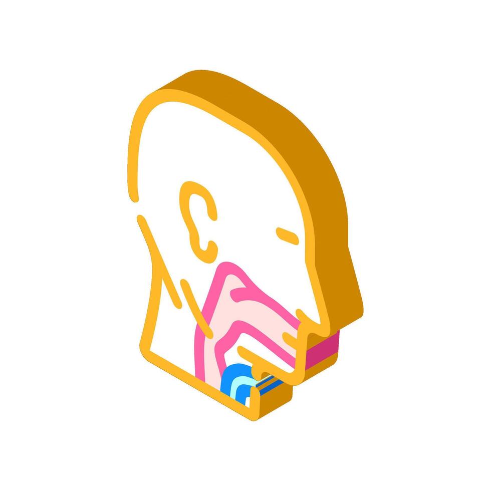 laryngectomy surgery isometric icon illustration vector