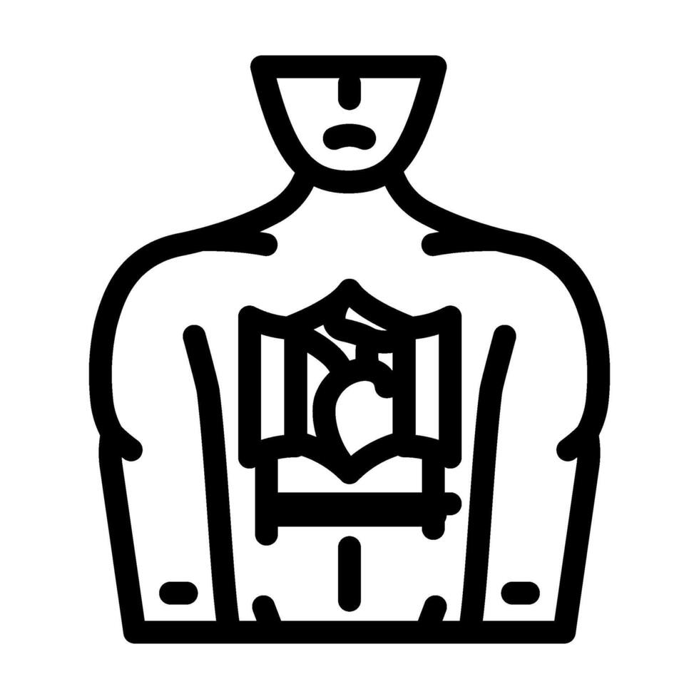 sternotomy surgery line icon illustration vector