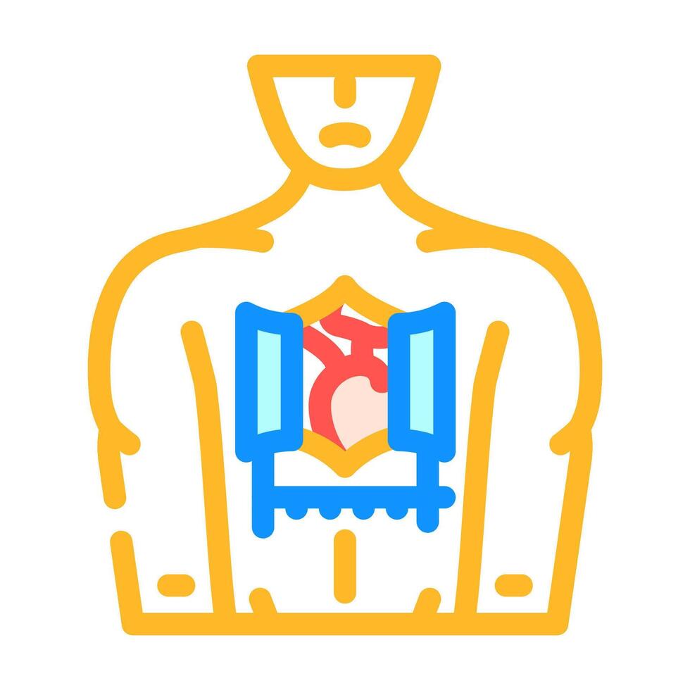 sternotomy surgery color icon illustration vector