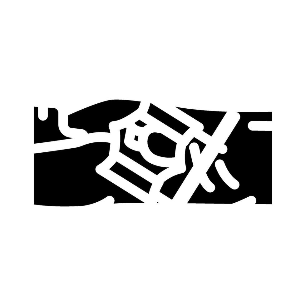thoracotomy surgery glyph icon illustration vector