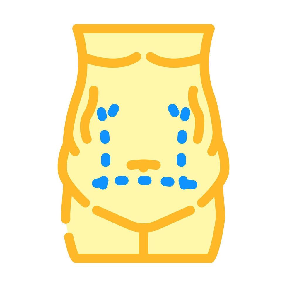 tummy tuck surgery color icon illustration vector