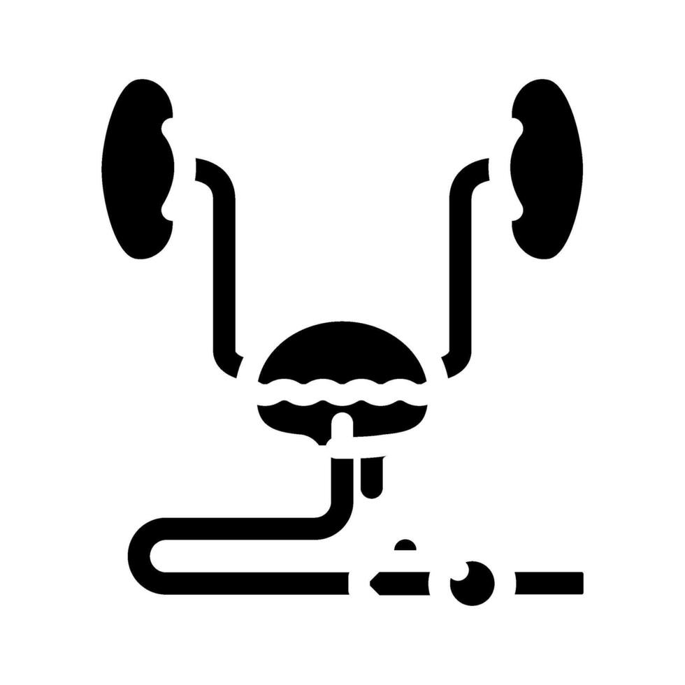 ureteroscopy surgery glyph icon illustration vector