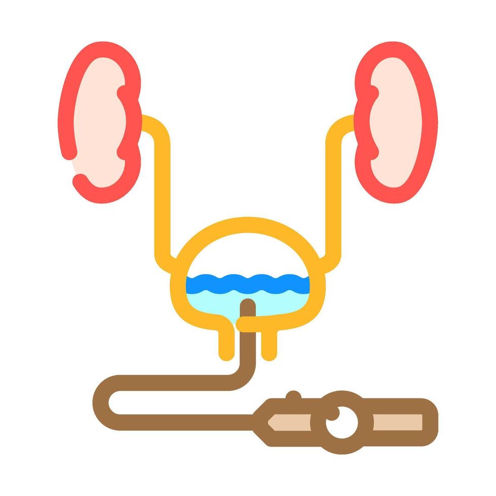 ureteroscopy surgery color icon illustration vector
