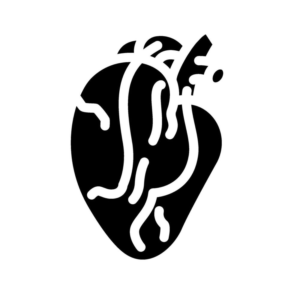 heart bypass surgery glyph icon illustration vector