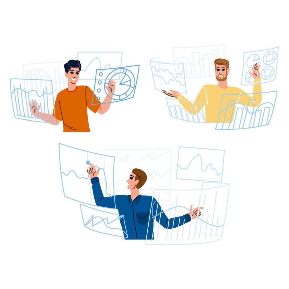 graph man chart vector