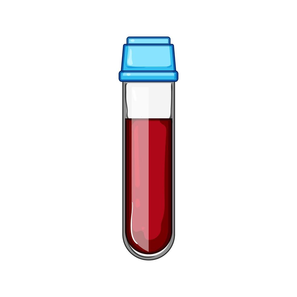 hematology blood test vial cartoon illustration vector