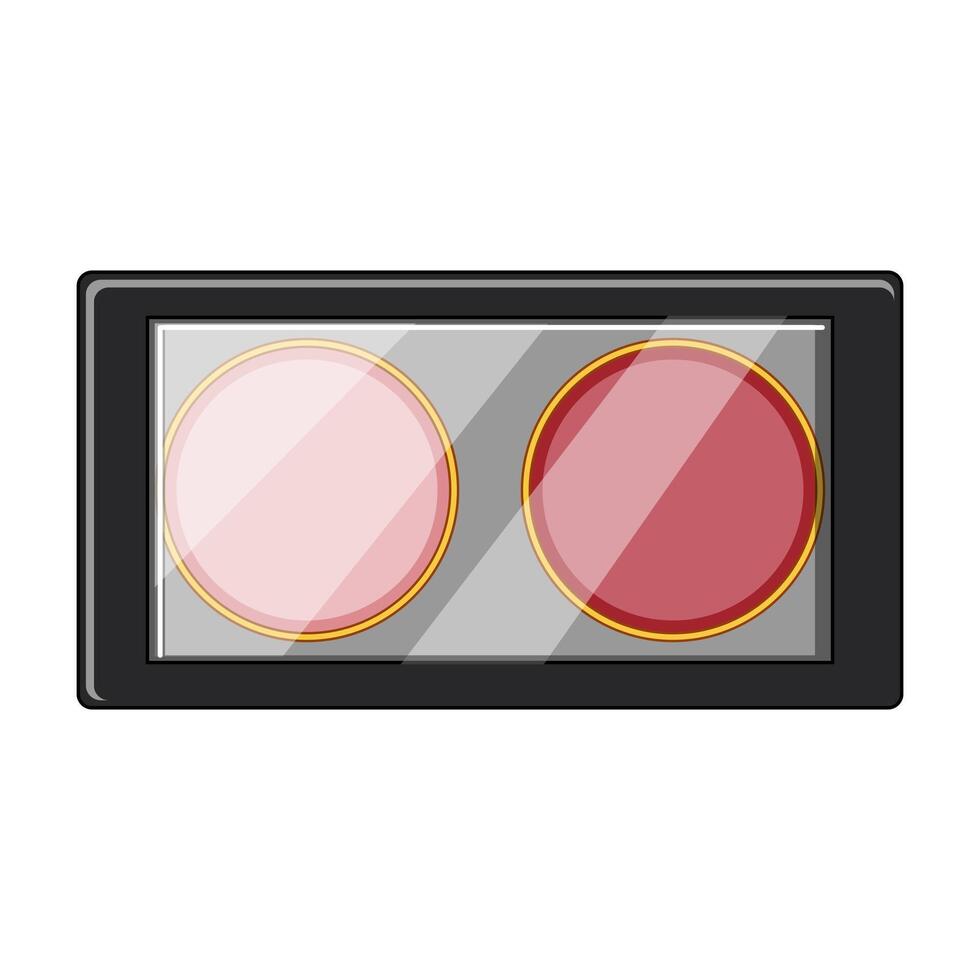 matte blush compact cartoon illustration vector