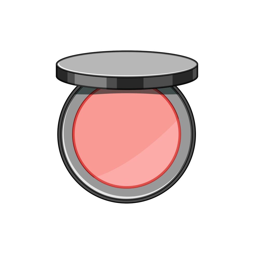 color blush compact cartoon illustration vector
