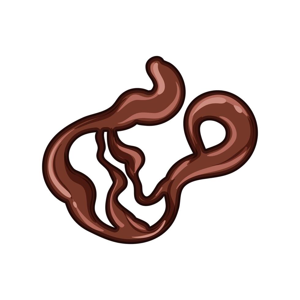 dessert chocolate drip sause cartoon illustration vector