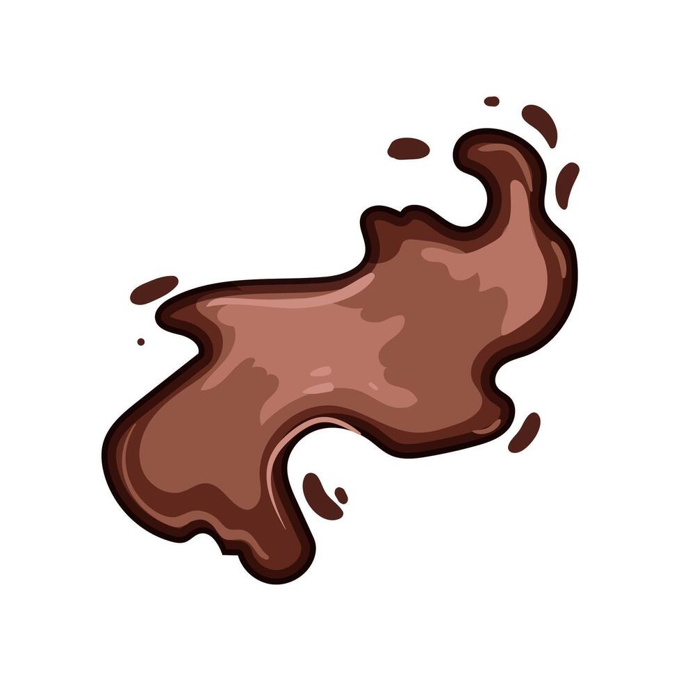 sweet chocolate splash cartoon illustration vector