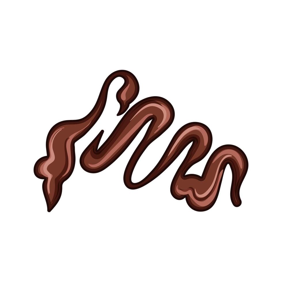 ganache chocolate drip sause cartoon illustration vector