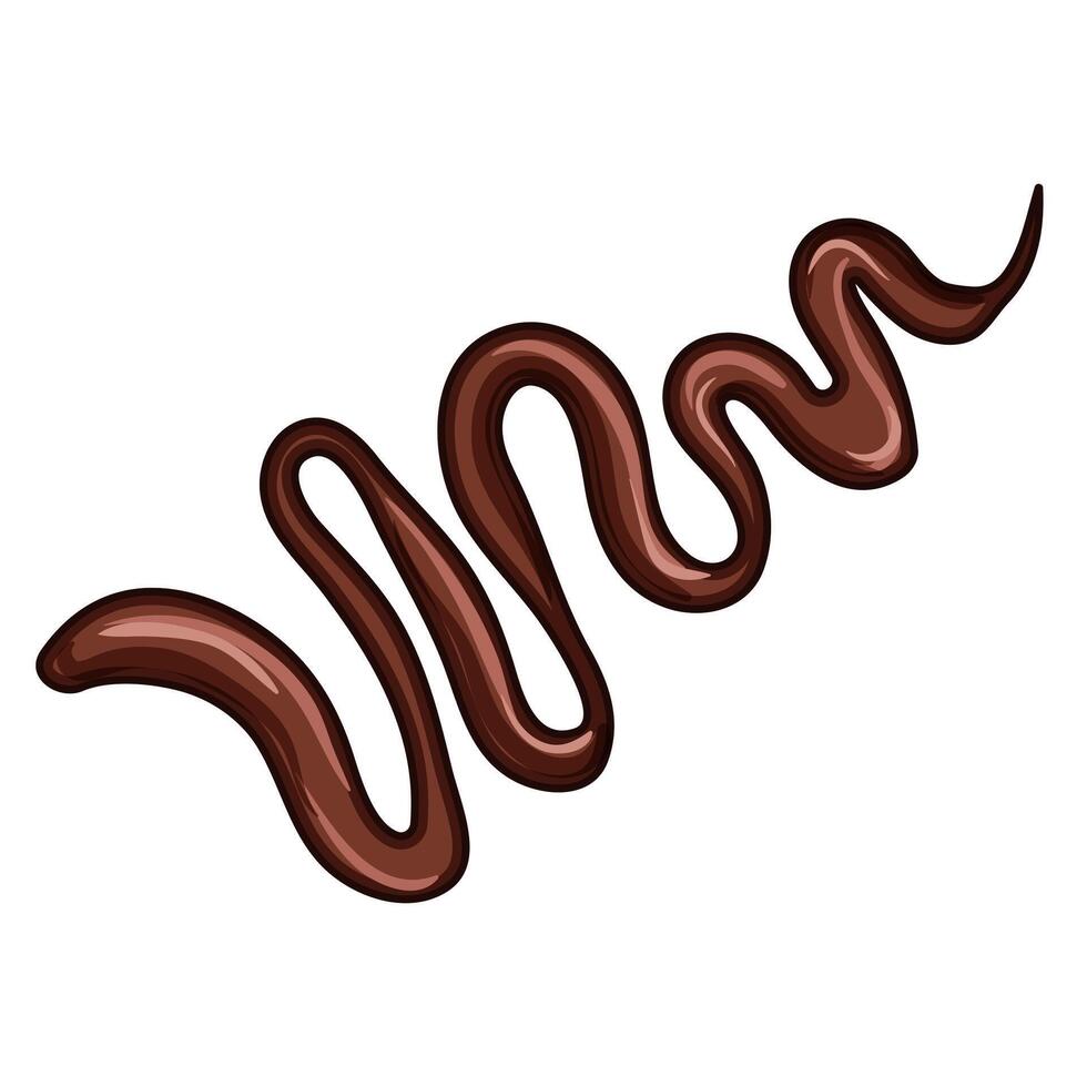 smooth chocolate drip sause cartoon illustration vector