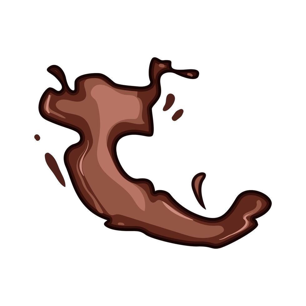 indulgence chocolate splash cartoon illustration vector