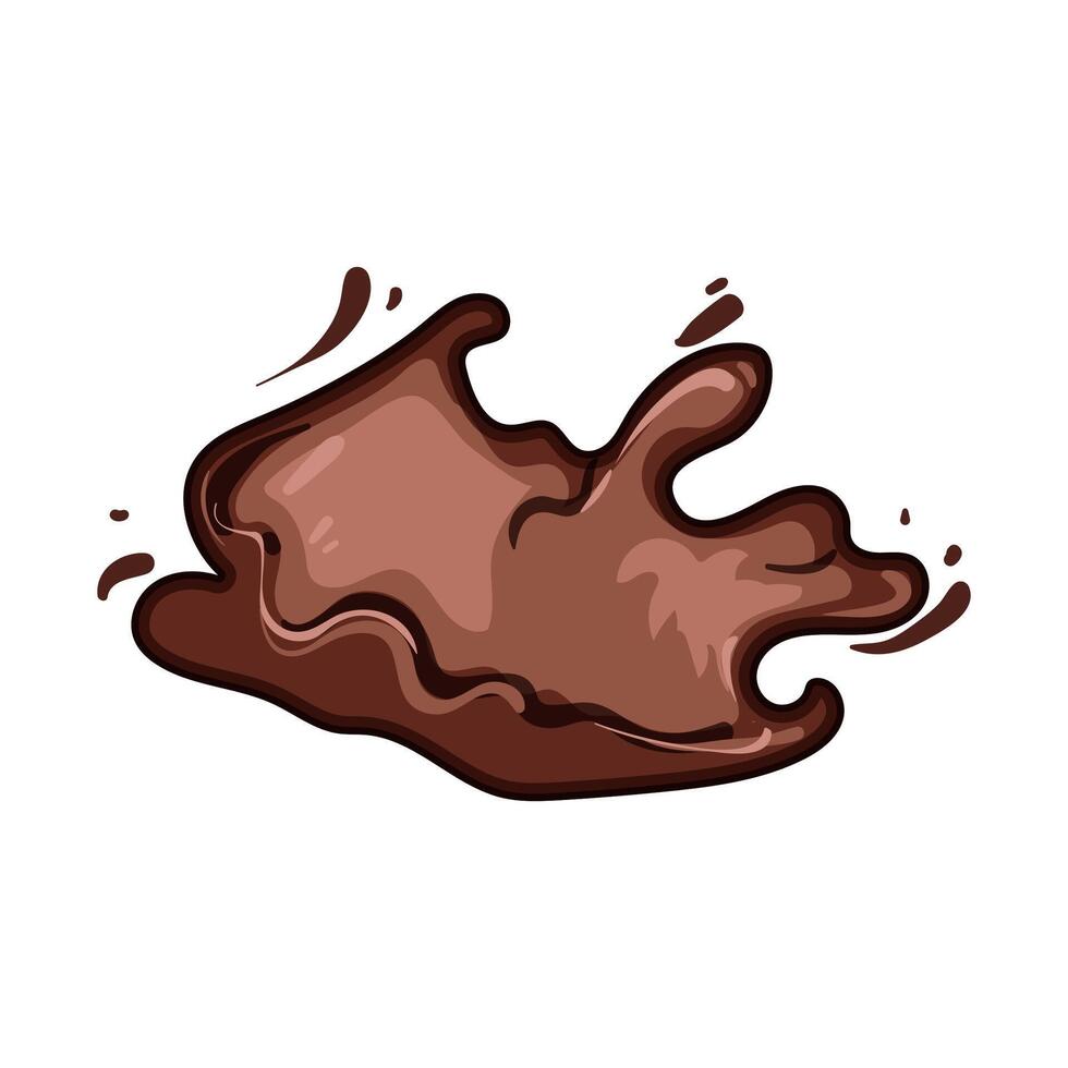 creamy chocolate splash cartoon illustration vector