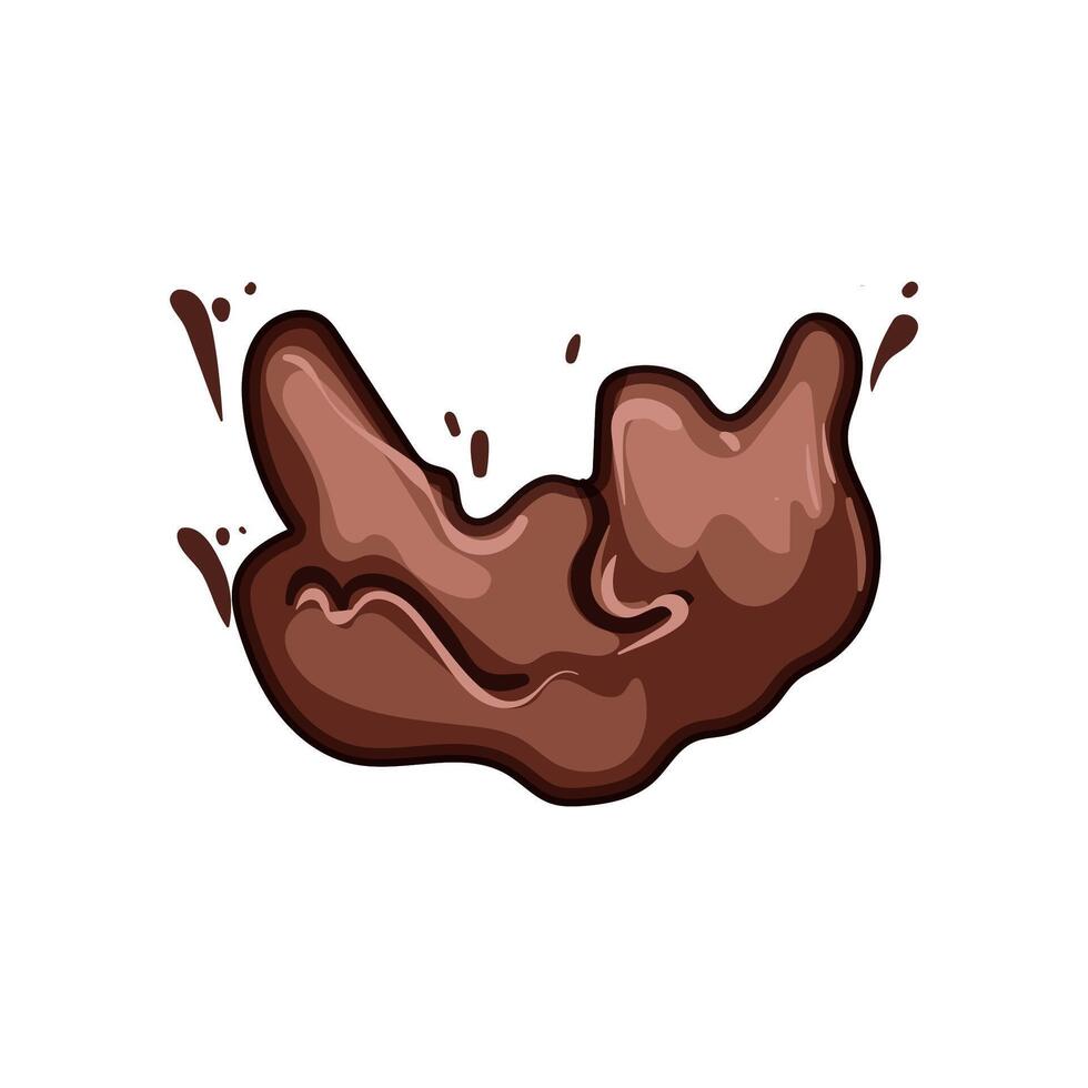 decadent chocolate splash cartoon illustration vector