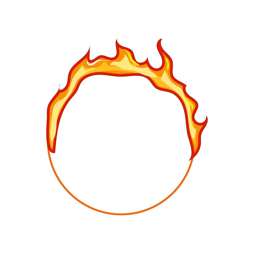 flame circle fire cartoon illustration vector