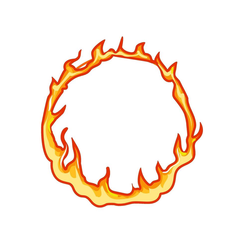 smoke circle fire cartoon illustration vector