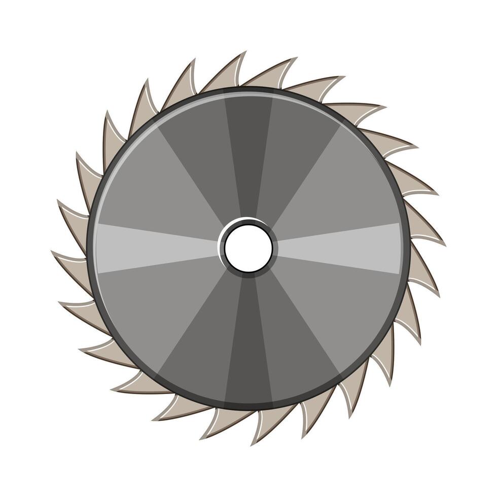 wood circular saw blade cartoon illustration vector