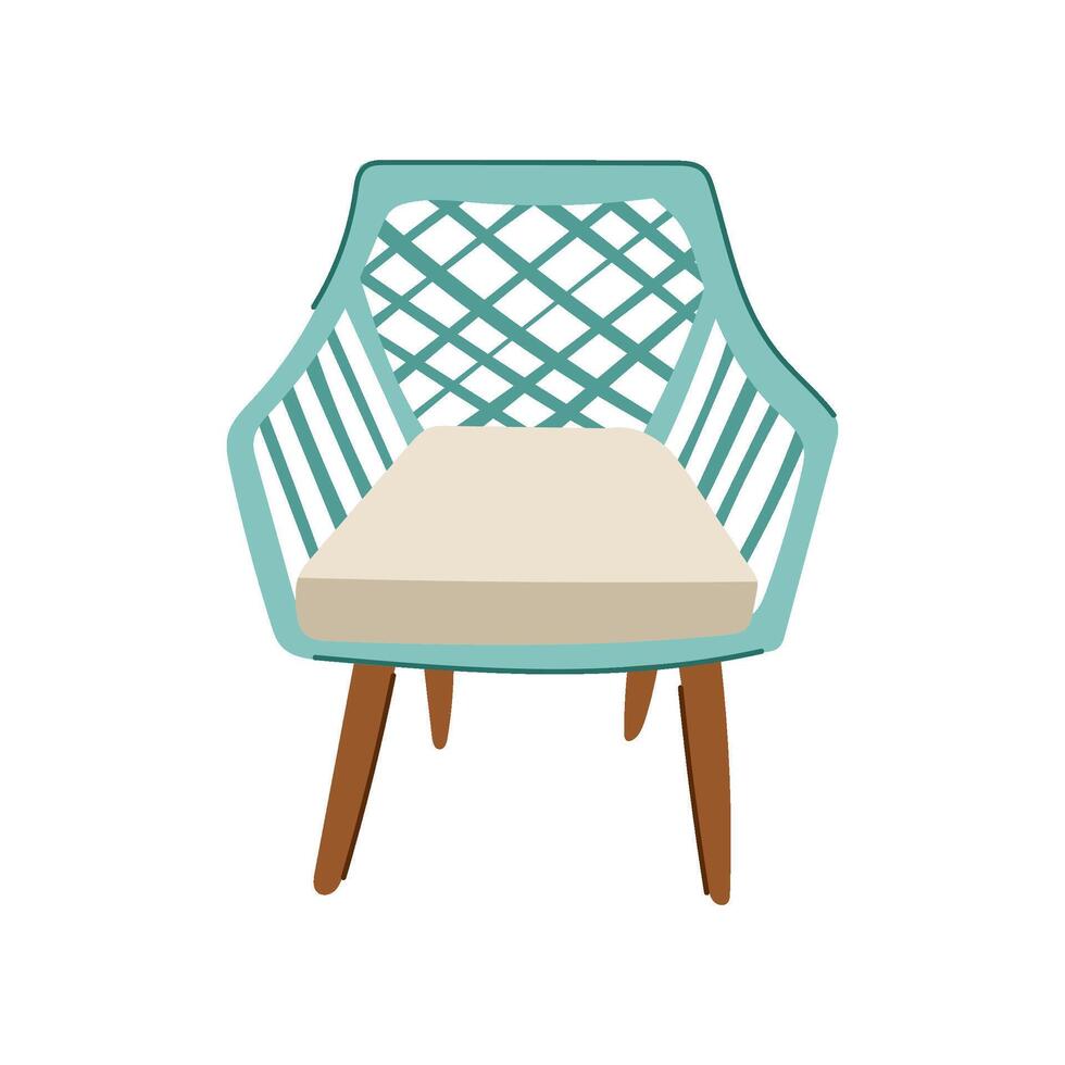 folding deck chair cartoon illustration vector