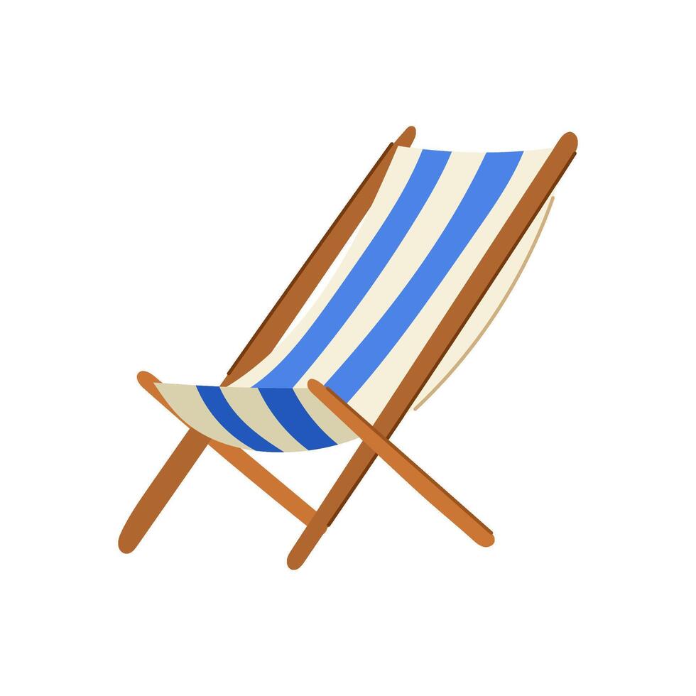lounging deck chair cartoon illustration vector