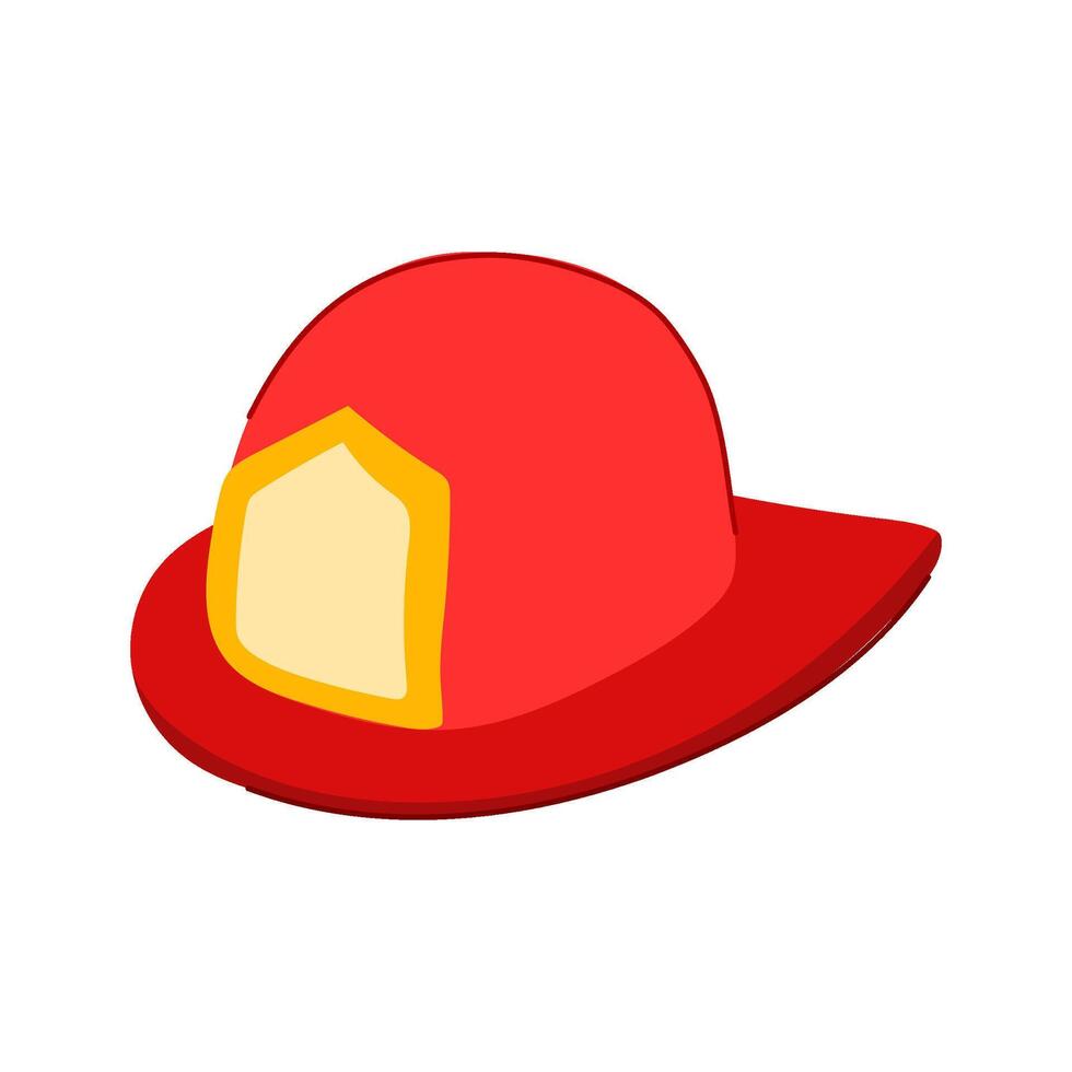 shield firefighter helmet cartoon illustration vector