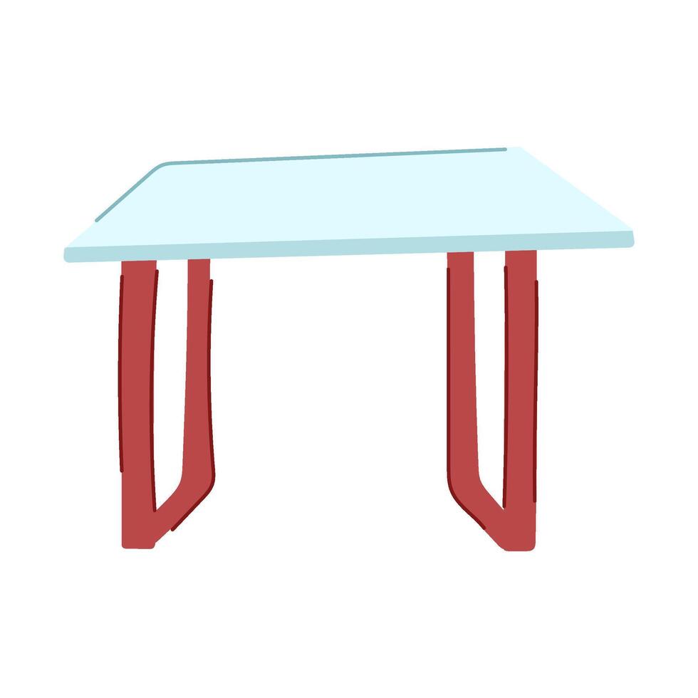 durable glass table cartoon illustration vector