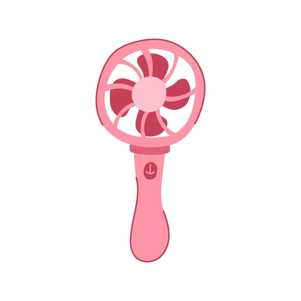 rechargeable hand electric fan cartoon illustration vector