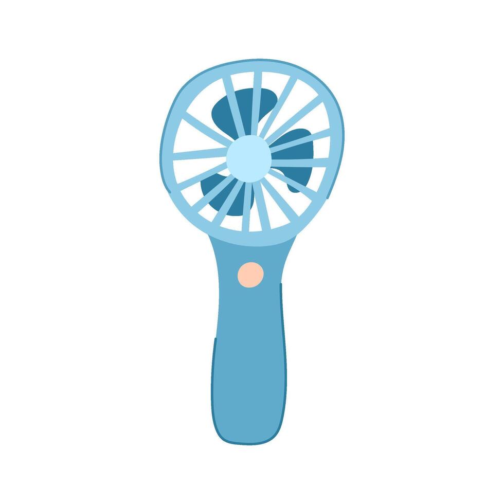 mini hand electric fan cartoon illustration vector