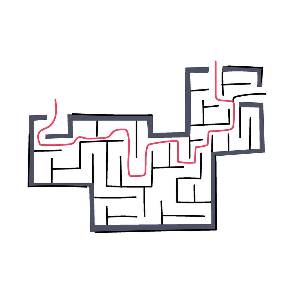 adventure labyrinth game maze cartoon illustration vector