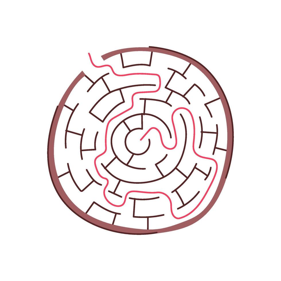 escape labyrinth game maze cartoon illustration vector