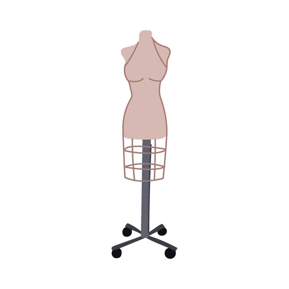 garment mannequin tailor cartoon illustration vector